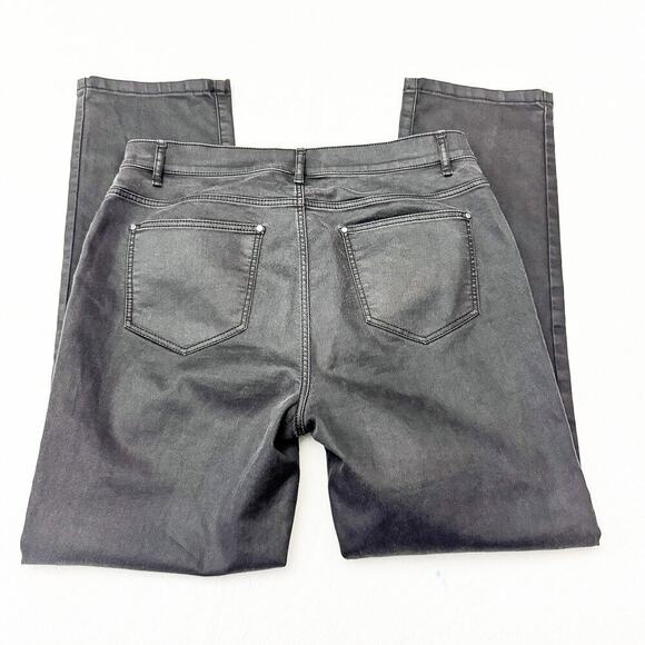 Lafayette 148 Black Charcoal Straight Leg Denim Jeans Size 6 - Picture 5 of 8